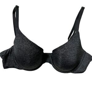 Victoria's Secret Dark Gray Uplift Semi Demi Bra Convertible Underwire Size 36B
